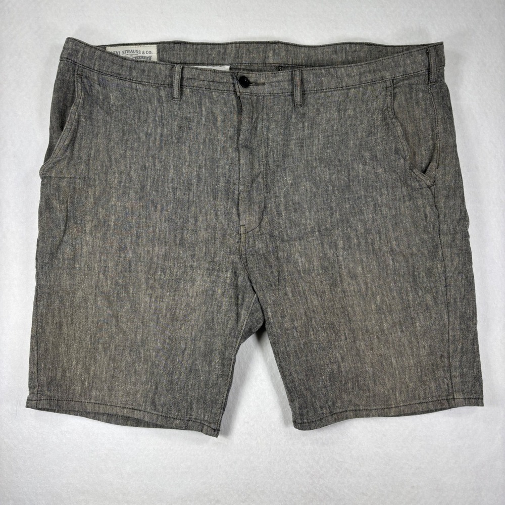 Levis Chino Shorts‎ Flat Front 42 Cotton Linen Blend Coastal Preppy
